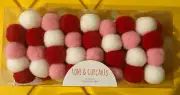 LOVE AND CUPCAKES RED WHITE AND PINK POM POM 6 FT GARLAND