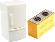 Miniature Kitchen Set for Dolls House 1:12 Scale Mini Fridge Stove Realistic Mini Furniture Decor