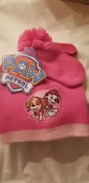 Nickelodeon Paw Patrol Toddler Pink Beanie and Mittens set new