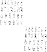 [STOBOK] 2sets Diy Jewelry Pendant Set English Letter Shaped Accessories Retro Style 26pcs*2