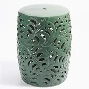 YQMHEZ Ceramic Garden Stool, Hollow Drum Stool, Glazed Hand-Painted Stools, Side Table, Shoe Changing Bench for Living Room, Terrace