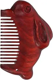 FRCOLOR Wooden Pocket Comb for Hair Beard Travel Comb with Cute Rabbit Design Gentle Material for Curly Straight Hair for Styling