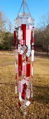 Special K Wind Chimes-Valentina's Rose Garden, stained glass crystal suncatcher