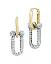 Nephora 14K Two-Tone 1.18 ct. tw. Diamond Huggie Earrings
