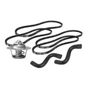 Gates Thermostat Radiator Hose Drive Belt Kit for Holden Commodore VB 2.8L 64KW