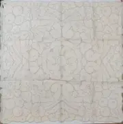 New CLEVER FINGERS Handmade TABLE CLOTH Topper 36" square Ivory Lace Cotton