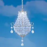Solar Powered LED Elegant Faceted Acrylic Beads Chandelier Garden Mobile