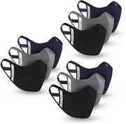 Safe+Mate x Case-Mate - Cloth Face Mask - Washable & Reusable - Adult L/XL - Cotton - Includes Filters - 9 Pack - Black/Navy/Gray