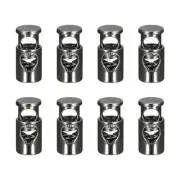 8Pcs Metal Cord Locks 6.5mm Single Hole Toggle Spring Stop Metallic Black