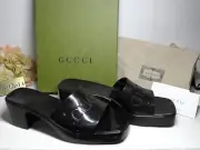 GUCCI BLACK Rubber Logo Platform Block Heel Slide Sandal Size 8US/38EU**$450*NIB
