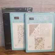 3 Piece Stampin' Up! BIG SHOT TEXTURZ - Impression Pad & Plates