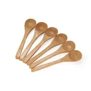 BambooMN Carbonized Brown Round Head Small Bamboo Spice Salt Sugar Spoon Qt
