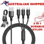 Universal 3 in 1 Multi USB Charger Charging Cable Cord For USB Type C Micro