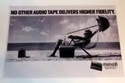 Maxell Tape "Beach Boombox Blown Away" Poster 1988- 19" x 13" Cassette 80's, XLI