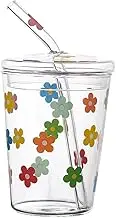 SECFOU Glass Heatproof Water Cup Drink Container Juicing Cup Cups Random Style