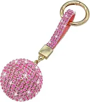 JNNJ Crystal Car Keyring, Bling Key Ring, Rhinestone Key Ring with Crystal Pendant, Cars Key Decorations for Girls (Pink)