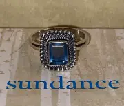 NWT Sundance Catalog Silver Square Apatite “Persepolis Ring” size 8