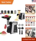Electric Cheese Grater & Meat Grinder: 2 in 1 Vegetable Cutter Veggie Slicer ...
