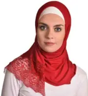 AL- Amira hijab-Women Muslim Cotton Scarf Ameera Hijab Islamic Red