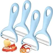 4er Pack Vegetable Peeler with Stainless Steel Sharp Blade, Non-Slip Ergonomic Handle. Y Shaped Peeler for Potato,Carrot,Cucumber,Citrus,Garlic,Orange,Lemon,apple peeler kitchen gadgets (blue)