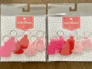 NEW Target Pink Red Tassel Wine Glass Stem Charm Markers Set 12 Count