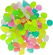 VANZACK 100pcs Mixed Color Luminous Pebbles Stones for Aquarium Fish Tank and Garden Decorations Glow Dark Gravel Ornaments for Unique Outdoor and Indoor Displays