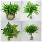 Home Cloth Wedding Decor Artificial Plant Foliage Bush Fake Leaf Green Grass