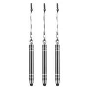 3pcs Metal Touch Screen Pen Metallic Phone Stylus Pen Retractable, Grey