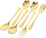 NAMOARLY Multi-Purpose Stainless Steel Tableware Large Small Spoons Forks Slotted Spoon for Cooking Salad Soup