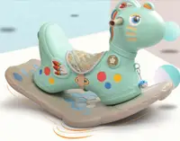 在飛比找樂天市場購物網優惠-木馬兒童玩具搖搖馬兩用滑行車帶音樂加厚塑料寶寶周歲禮物