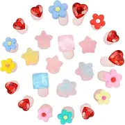 PAMINGONO Silicone Toe Separators Set of 24 Flower Star Heart Toe Spacers for Nail Polish Pedicure