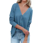 Women's Open Front Batwing Sleeve Lightweight Knit Sweater - Blue