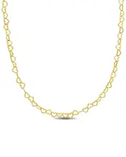Italian Silver Heart Link Necklace