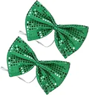[CHILDWEET] 2pcs Party Bow Tie Bowties St. Patrick Day Tie Grooms Bowtie Party Bow Irish Festival Bow Tie Irish Bow Ties Green Bowtie St. Patricks Day Costume St Patricks Day Tie Miss