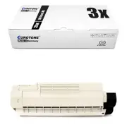 3x Eco Cartridge Black for OKI Color C 612 D Dn Schwarz