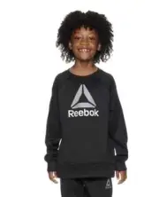 Reebok Essential Hoodie Black Kids Fleece Crew Neck Size M(8) #CUZ