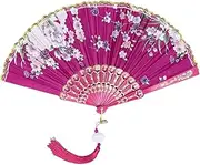 [STKARCV] Chinese Style Vintage Silk Folding Fan Art Crafts Home Decorations Dance Hand Fan Handmade Room Decoration Fans(6)