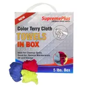 New Color Terry Towel Rags - 5 lbs. Compressed Box for Multipurpose Cleaning