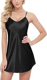 [Generic] Men's Sexy Satin Mini Dress with Straps and G-String