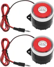 2Pcs DC 24V 120DB Indoor Siren Wired Mini Siren Horn Siren with 3.5Mm Jack Conne