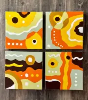 BOHO STYLE EARTH TONES Home Decor Hand-painted Abstract Modern Art Painting