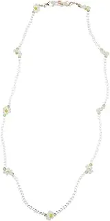 [CALLARON] 1PC Stylish Lost Glasses Chain Delicate Flower Necklace Sweater Chain for Eyeglasses Sunglasses Masks Fresh Design Multi Purpose Durable Support White