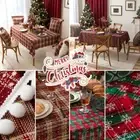 Christmas Tablecloth Table Rectangle Polyester Fiber Cover Xmas Party Decoration