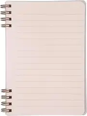 A6 Spiral Notebook, 60 Lined Pages, 120 White Sheets, Pink Cover, Wrist Comfy Design, Easy Tear Out