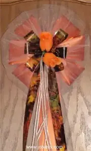 7 ORANGE ROSES MOSSY OAK BREAK UP Pew Bows for Occasions