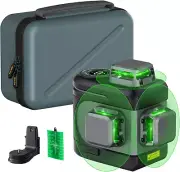 D12 PRO Laser Level 3 X 360°, Self-Leveling Cross Line Laser with LED Screen, 3D
