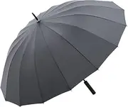 16 Ribs Auto Open Umbrella Extra Large Reinforced Golf Umbrella Long Handle Straight Anti-UV Sun/Rain Windproof Stick Umbrella for Rainy Day