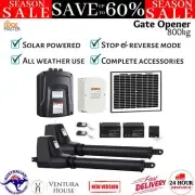 LockMaster Swing Gate Opener Auto 10W Solar Power Electric Kit Remote 800kg New