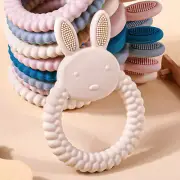 Baby Kids Sensory Soft Silicone Teething Ring Bunny Shape Teether Great Gift