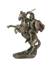 UNICORN STUDIO Bronzed Finish Alexander The Great on Horseback Statue